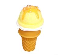 Faux cornet de glace réaliste en PVC 11 cm (jaune)