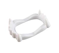 Faux crocs de vampires phosphorescents pour jeux de rôle - Dents de vampires pour Halloween - Fausses dents effrayantes, blanc, taille unique