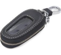 Faux Cuir Noir Anneau Clôture Éclair Clé Voiture Remote Sac Housse étui
