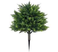 Faux Cypress Arbre de cèdre artificiel | 2 pieds UV résistant aux conifères réalistes avec pic de terre pour la passerelle de jardin d'entrée de porc
