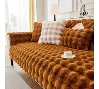 Faux de canapé en Peluche de Lapin pour 1 2 3 4 Places, Coussin de canapé de Particules de Silicone sans Glissement, Protecteur de Meubles Confortables Chauds Dark-Brown 70x180cm