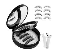 Faux De Cils Magnétiques - 2 Paires Imperméables Faux Cils Avec Applicateur | Portable Et Réutilisable De Faux Cils Magnétiques Maquillage Des Fournitures, Pas De Colle Nécessaire Pour Les Femmes