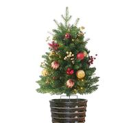 Faux de Noël - 8 modes d'éclairage arbre de Noël multifonction, arbre de vacances éclairé en bouchon moulu | Supplies de vacances de décoration de porche saisonnière, faux arbres avec des baies de côn