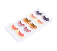 Faux de Prolongements Colorés de Mèches pour des Maquilleurs, Cosplay, Parties 5 Paires Ont Coloré les Cils Faux, le Faux du Gradient 6D Fouette la Longue Bande Pelucheuse