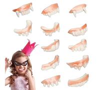 Faux Dents De Vampire, Fausses Dents Vampire, 12 Pièces Lavables Réalistes Enfant Anniversaire Fête Cosplay Convention Horreur