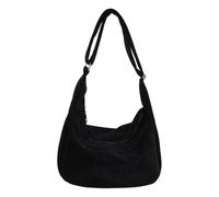 Faux en daim Sac Crescent grand sac à bandoulière pour les femmes Utilisation des voyages de bureau (noir)