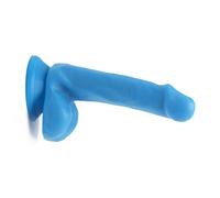 Gode Ventouse avec Testicules Happy Dicks Get Real 15 cm - Couleur : Bleu