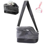 Faux Fleece Warm Dog Tote Bag, Winter Waterproof Sling Shoulder Bag for Small Dog Cat, Soft Breathable Pet Travel Handbags