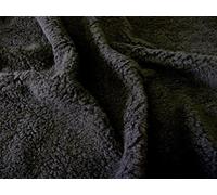 Faux Fourrure POLAIRE SHERPA Peau de mouton Tissu Matière - NOIR - Noir, 1/4Mtr - 75cmx50cm