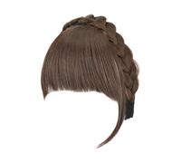 Faux franges noires Perruques de cheveux synthétiques Bandeau Design Lignes de cheveux naturelles Franges Perruques Postiche Visage Former Perruques pour étudiants