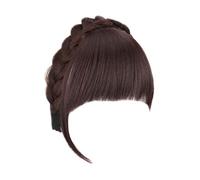 Faux franges noires Perruques de cheveux synthétiques Bandeau Design Lignes de cheveux naturelles Franges Perruques Postiche Visage Former Perruques pour étudiants