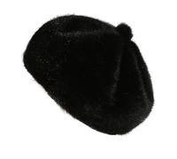 Faux Fur Beret Hat for Women Winter Warm Fashion Hat, Soft Cozy French Style Cap for Cold Weather