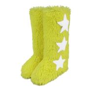 Faux Fur Knee-High Winter Snow Boots With Star Decoration Warm & Stylish Women's Footwear Long Tube(Geel,44)