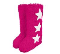 Faux Fur Knee-High Winter Snow Boots With Star Decoration Warm & Stylish Women's Footwear Long Tube(Hot Pink,40)
