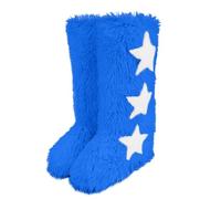 Faux Fur Knee-High Winter Snow Boots With Star Decoration Warm & Stylish Women's Footwear Long Tube(Sky Blue,40)