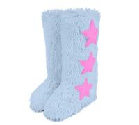 Faux Fur Knee-High Winter Snow Boots With Star Decoration Warm & Stylish Women's Footwear Long Tube(Wit,38)