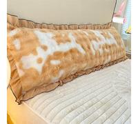 Faux Fur Ruffle Pillow Case, Warm Cozy Plush Ruffled Long Lumbar Throw Pillow Covers Shams, Winter Soft Luxury Decorative Long Cushion Cases for Living Room Couch Sofa Bed