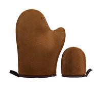 Faux gant de bronzage pour le corps | I Don't Want Tan On My Hands - Gant applicateur autobronzant avec pouce, sans traces, application uniforme, velouté, réutilisable et lavable (marron)