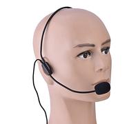 Faux Head Mic Microphone Casque pour Chanter Noir Abs Mini 3.5Mm Tête Filaire Microphone À Condensateur Mic pour Voix Amplificateur Haut-Parleur