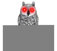Faux Hibou | Contrôle de la Voix réaliste Scarecrow | Bouler la Statue de Chouette Lumineuse moulée | Ornement Animal de Protection de l'environnement | Simulation DÉCORD DÉTERRENNE pour Les