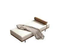 Faux Leather Chaise Lounge, Modern Accent Bench with Detachable Bolster Pillow for Bedroom Living Room Entryway, Sturdy Metal Legs(E,190x45x42cm)
