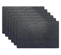 Faux Leather Placemats Set of 4/6, Heat Resistant Non-Slip Waterproof Wipeable Washable Kitchen Dining PU Table Place Mats(Dark Blue,Set of 6)