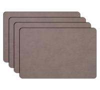 Faux Leather Placemats Set of 4/6, Heat Resistant Non-Slip Waterproof Wipeable Washable Kitchen Dining PU Table Place Mats(Gray,Set of 4)