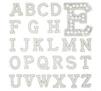 Faux lettres blanches esthétiques avec bords scintillants pour des créations uniques (X)