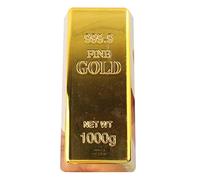 Faux lingot d'or - Jouet en lingot d'or - Faux brique dorée pour bricoler - Décorations de lingot d'or Bullion - Accessoire réaliste pour film