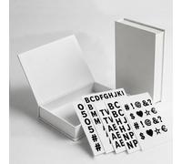 Faux Livre en Bois Blanc Personnalisable, Cadeau Déco à Fermeture Aimantée | Inclus 10 feuilles d'autocollants et tutos vidéos gratuits. Idéal pour dessin, peinture, collage. Boîte de rangement discrète