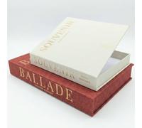 Faux livres décoration d'intérieur en lin - Lot de 2 boîtes secrètes luxe pour deco de bibliothèque ou étagère salon - Livres factices avec rangement télécommande ou autres objets (Terracotta & Beige)