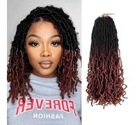 Faux Locs 12 Inch 8 Packs New Soft Locs Pre-Looped Crochet Hair For Black Women Crochet Faux Locs synthetic Hair Extensions(12Inch,1B/350)