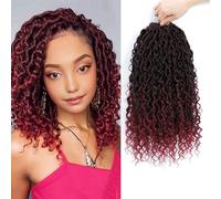 Faux Locs Crochet Braids Meches bouclées Hair soft locs Fausse Locks Crochet Pré-boucle Dreadlocks Softs Traiding Hair Fashion Goddess Faux Locs Extensions de cheveux (35.56 cm (Lot de 8), 1B/Bug#)