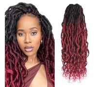 Faux Locs Crochet Hair 24Inch 7 Packs Pre-Looped Ombre Soft Locs With Curly Ends Dreadlock Goddess Loc Crochet Hair for Women（24Inch,OTBUG#）