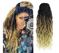 Faux Locs Crochet Hair 24Inch 7 Packs Pre-Looped Ombre Soft Locs With Curly Ends Dreadlock Goddess Loc Crochet Hair for Women（24Inch，OT1B/30/27#）