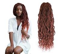 Faux Locs Crochet Hair 24Inch 7 Packs Pre-Looped Soft Locs With Curly Ends Dreadlock Goddess Loc Crochet Hair for Women（24Inch，350#）