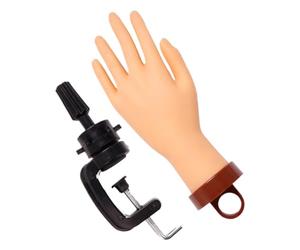 Faux main d'entraînement pour ongles - Faux main pliable avec support, modèle d'entraînement réaliste pour enseigner les débutants et les artistes en salon de beauté