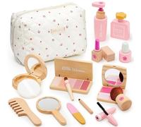 Faux Maquillage Enfant Fille en Bois Maquillage Enfant Jouet Maquillage Malette Accessoires Jeux de Maquillage Coffret Jouet Fille Princesse Anniversaire Cadeau 3 4 5 6 7 8 Ans