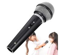 Faux Microphone Jouet, Simuler Noir Microphone Modèle Faux Microphone Performance Prop Discours Pratique Microphone en Plastique Costume De Fête Accessoires De Karaoké Jouet