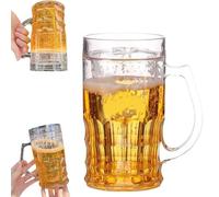 Faux mug à bière, 400 ml, double couche avec poignées, tasse à boire réaliste et amusante pour bars, fêtes et cadeaux de gag