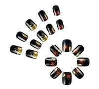 Faux Nails Faux Nails Thanksgiving Pumpkin And Flower Press On Nails Maple Feuilles Nails Art Decoration For Women Daily Wear Press On Manucure