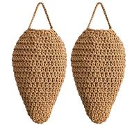 Faux Nid de Guêpes Tricoté 2 Pièces, Leurre de Nid de Frelons à Suspendre, Répulsif Réutilisable contre les Guêpes pour Jardin, Balcon et Terrasse