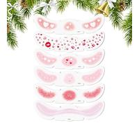 Faux Noël - (15 x 5,5 cm) Autocollants de maquillage à paillettes | Poissons sur le visage de Noël | Accessoires cosmétiques pour fêtes festives | faux brillants pour réunion de concier