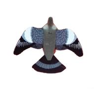 Faux oiseaux dissuasif avec grandes ailes réalistes, épouvantail en plastique pour protection extérieure, jardin et balcon, corde de suspension amovible pour lutte antiparasitaire, noir (1216)