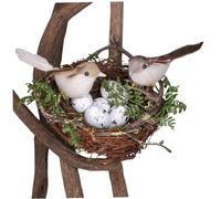 Faux oiseaux, nid d'oiseau artificiel 1 ensemble mignon d'oiseaux réalistes décor de bricolage naturel ornements d'oiseaux décoratifs 5,9 pouces d'oiseaux nid pour photographie jardin yard de la mais