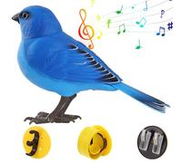 Faux Oiseaux Sound Et Mouvement Activé des Oiseaux en Chant avec Une Souris Mobile Et Une Batterie à TêTe De La TêTe Jouet Oiseau pour Enfants DéCor De Jardin pour Enfants, Pas De Batterie