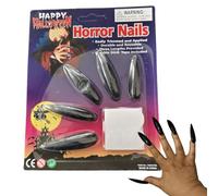 Faux ongle - 10 pièces gothiques pour Halloween avec presse sur de longs pointes courbes | Fabriqué à partir de matériaux PP avec des bords pointus pour compléter la phase de costume de vampire