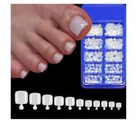 Faux Ongles 100PC Red Color Press on Toenails Full Cover Soild/Clear/White Short Square Fake Toes Nails False Nail Tips for Women Feet Decor(Color6)