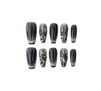 Faux Ongles 10Pcs Handmade Press On Nails French coffin Cat Eye Fake Nails with Diamond Full Cover Wearable Artificial Nail Tip(3-XS)