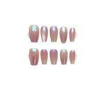 Faux Ongles 10Pcs Handmade Press On Nails French coffin Cat Eye Fake Nails with Diamond Full Cover Wearable Artificial Nail Tip(5-XS)